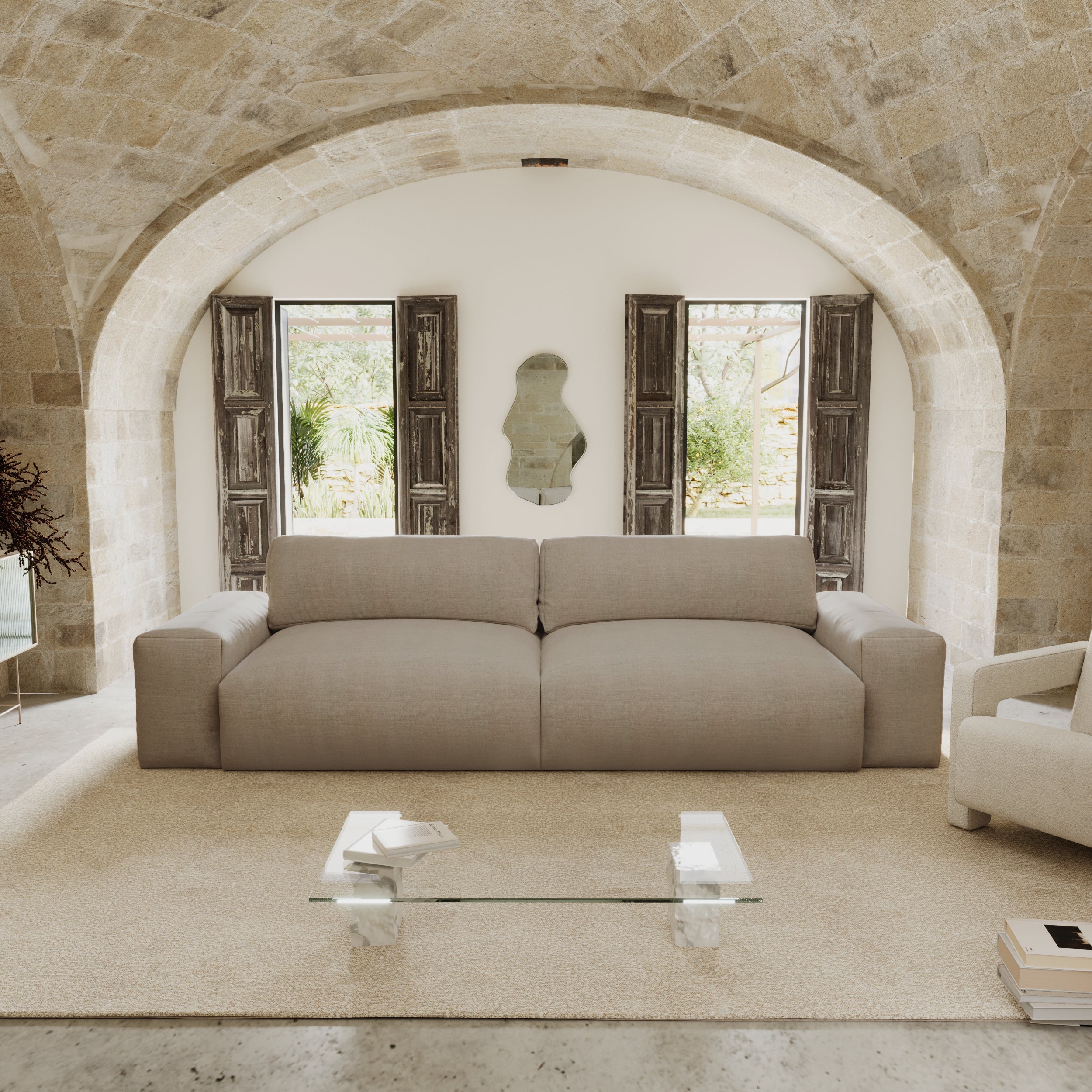 Sia Home Bliss canapé droit beige 5 places assise confort