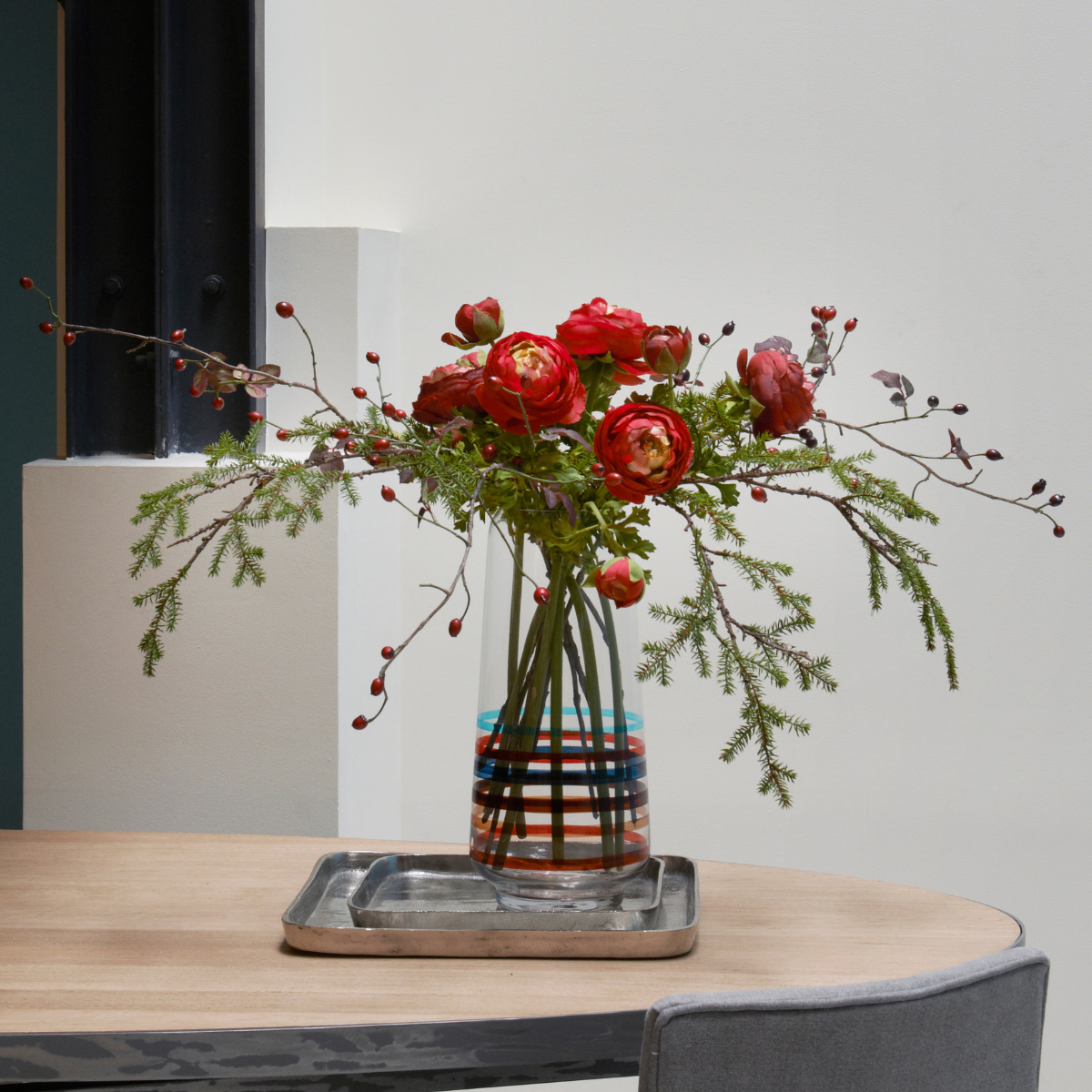 Sia Home Renoncule Premium tige artificielle rouge 56 cm