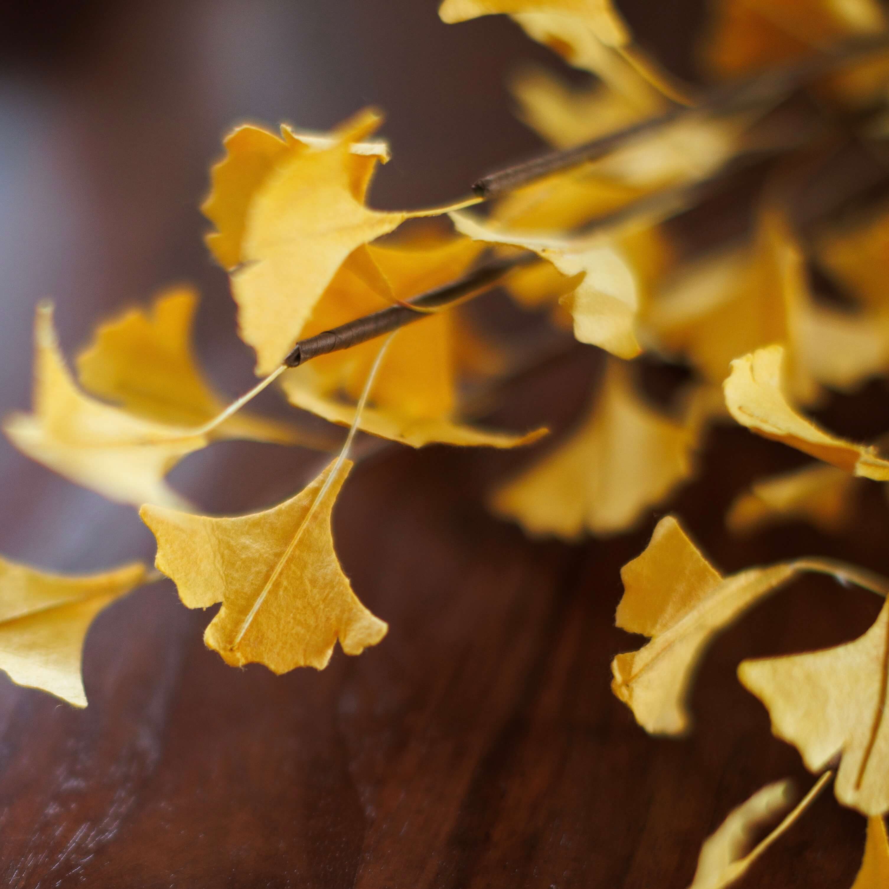 Flowrette Gingko branche papier jaune x1