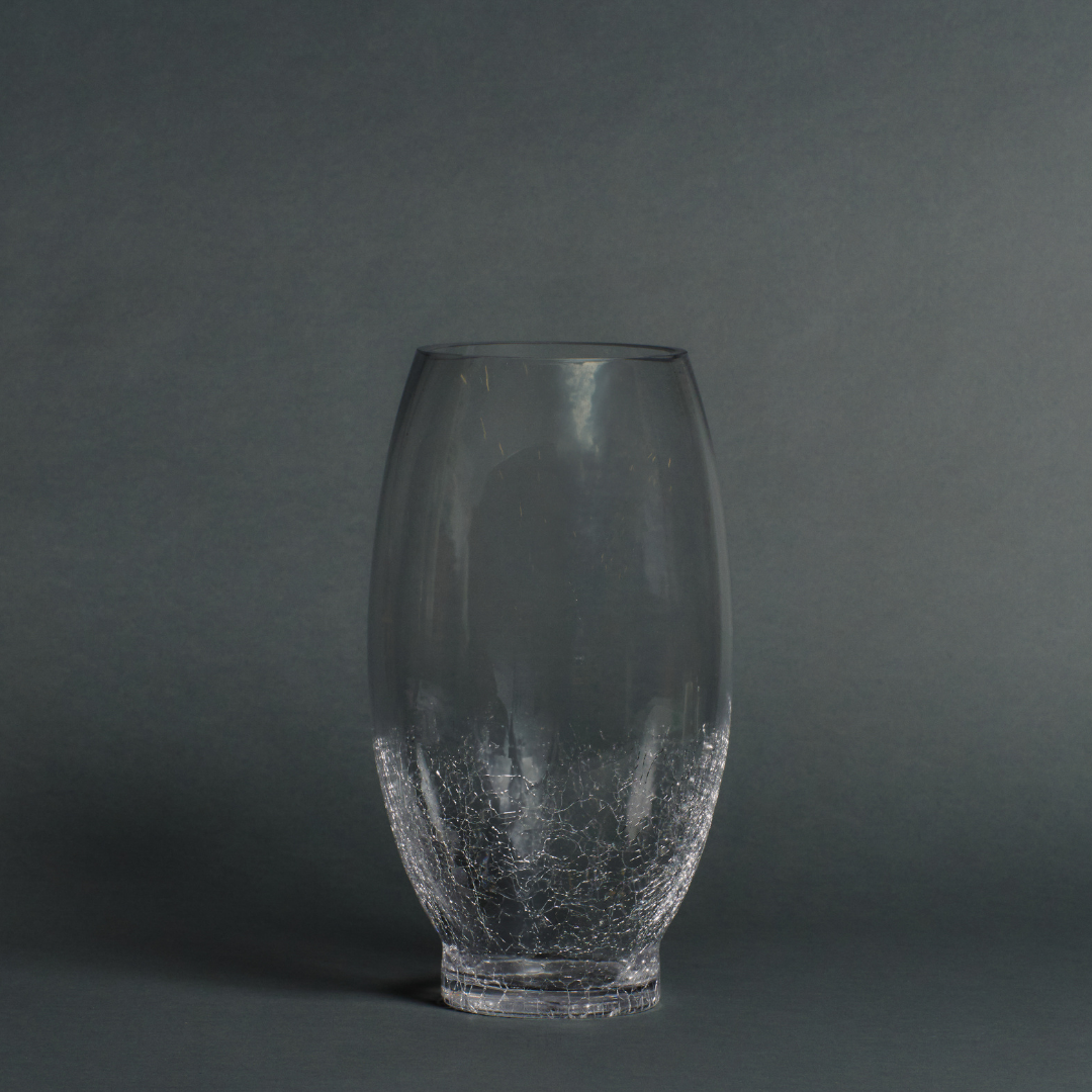 Sia Home Alba vase ovale transparent 35 cm verre soufflé