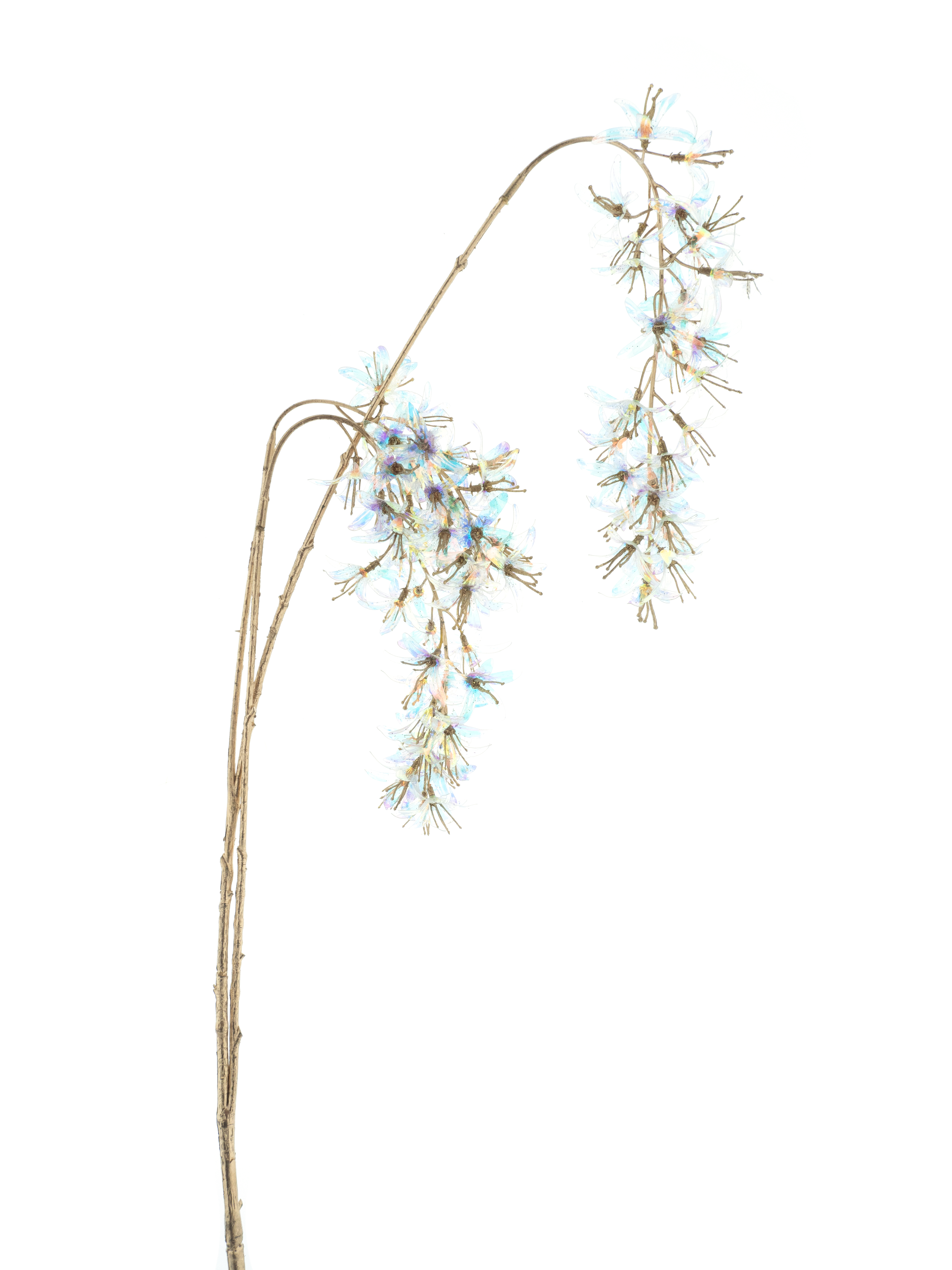 Feuillazur Rungis glycine holographique fleur artificielle crème 104cm