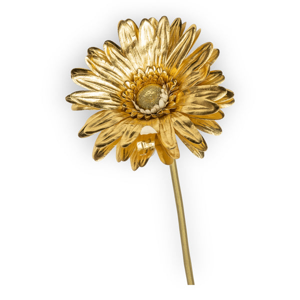 Feuillazur Rungis Gerbera doré fleur artificielle Noël 96 cm