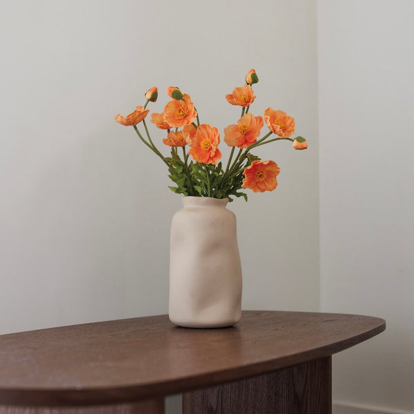 Flowrette Poppy fleur artificielle coquelicot orange Real Touch