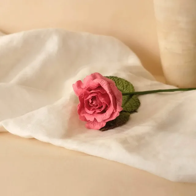 Flowrette Fleurs en papier petite rose Lady fuchsia x1