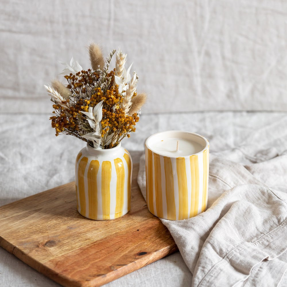 Flowrette Ivresse coffret cadeau bougie monoï vase bague