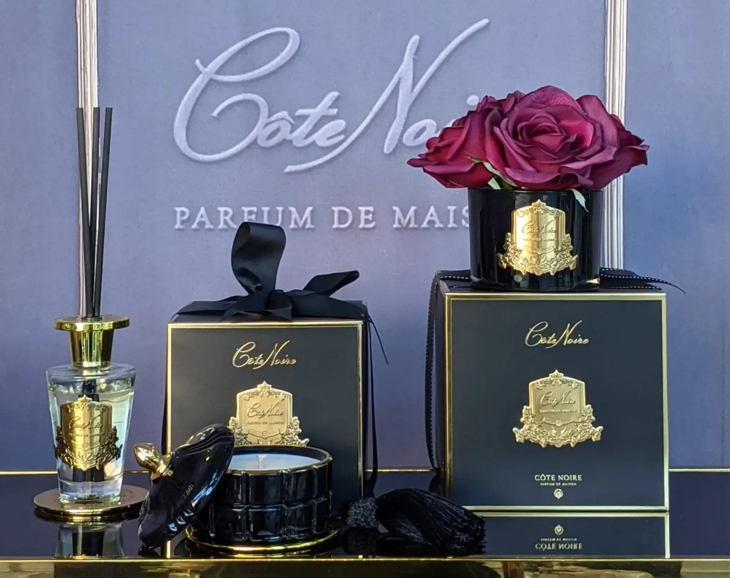 Côte Noire Perfumed Flowers GMRB64 bouquet 5 roses rouge carmin