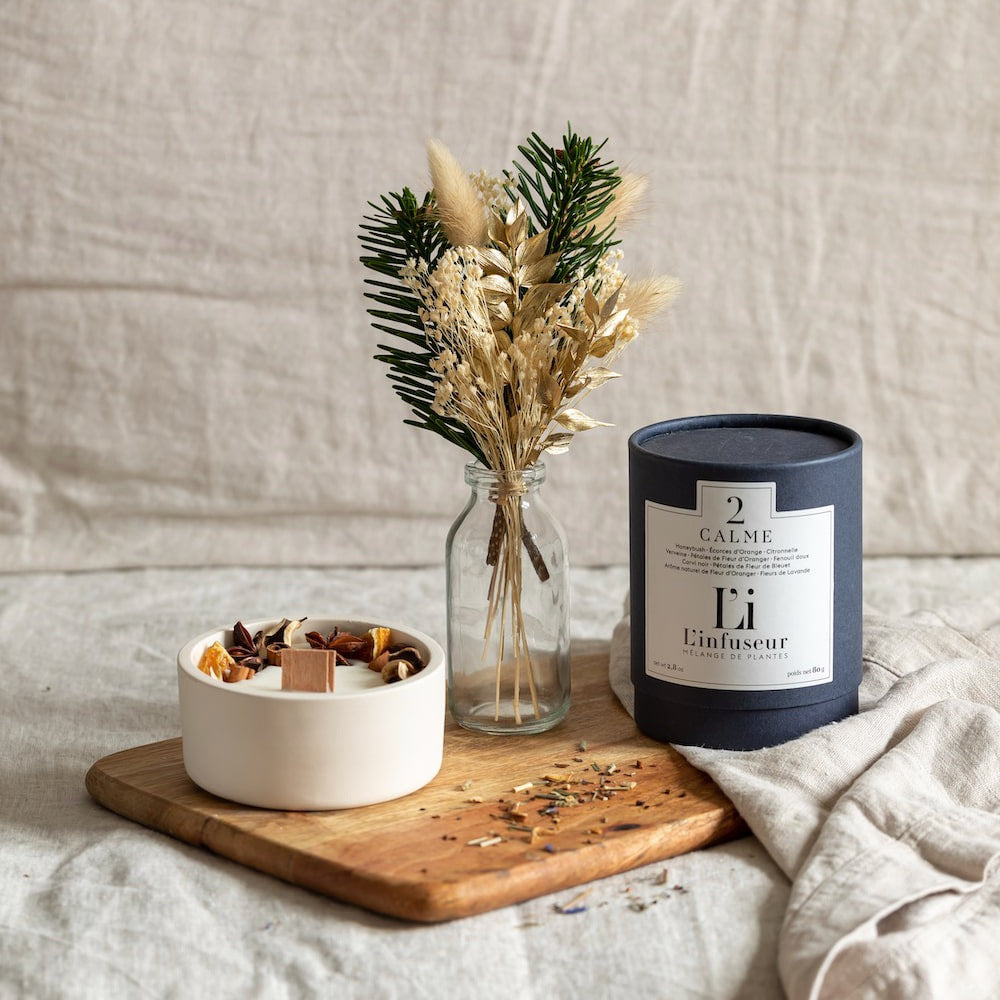 Flowrette Coffret arôme déco Noël bouquet bougie infusion