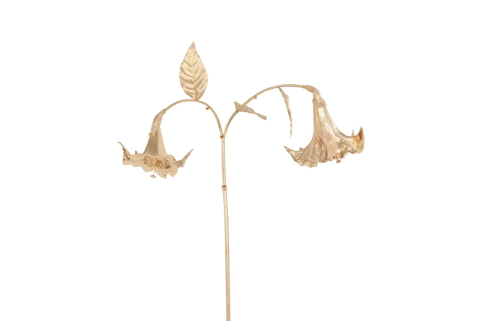 Feuillazur Rungis branche datura artificiel doré 121cm Noël