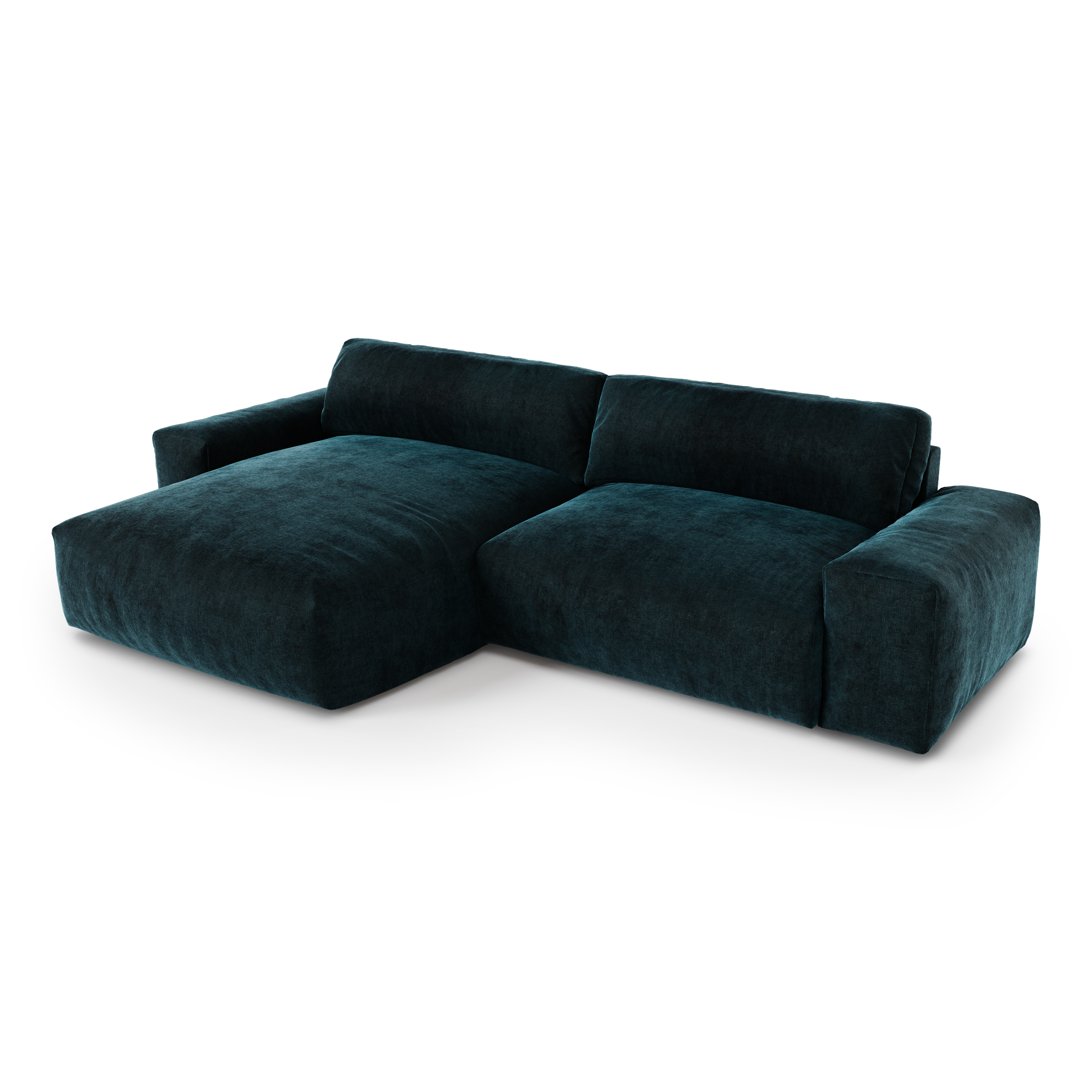 Sia Home Bliss canapé angle gauche bleu paon tissu