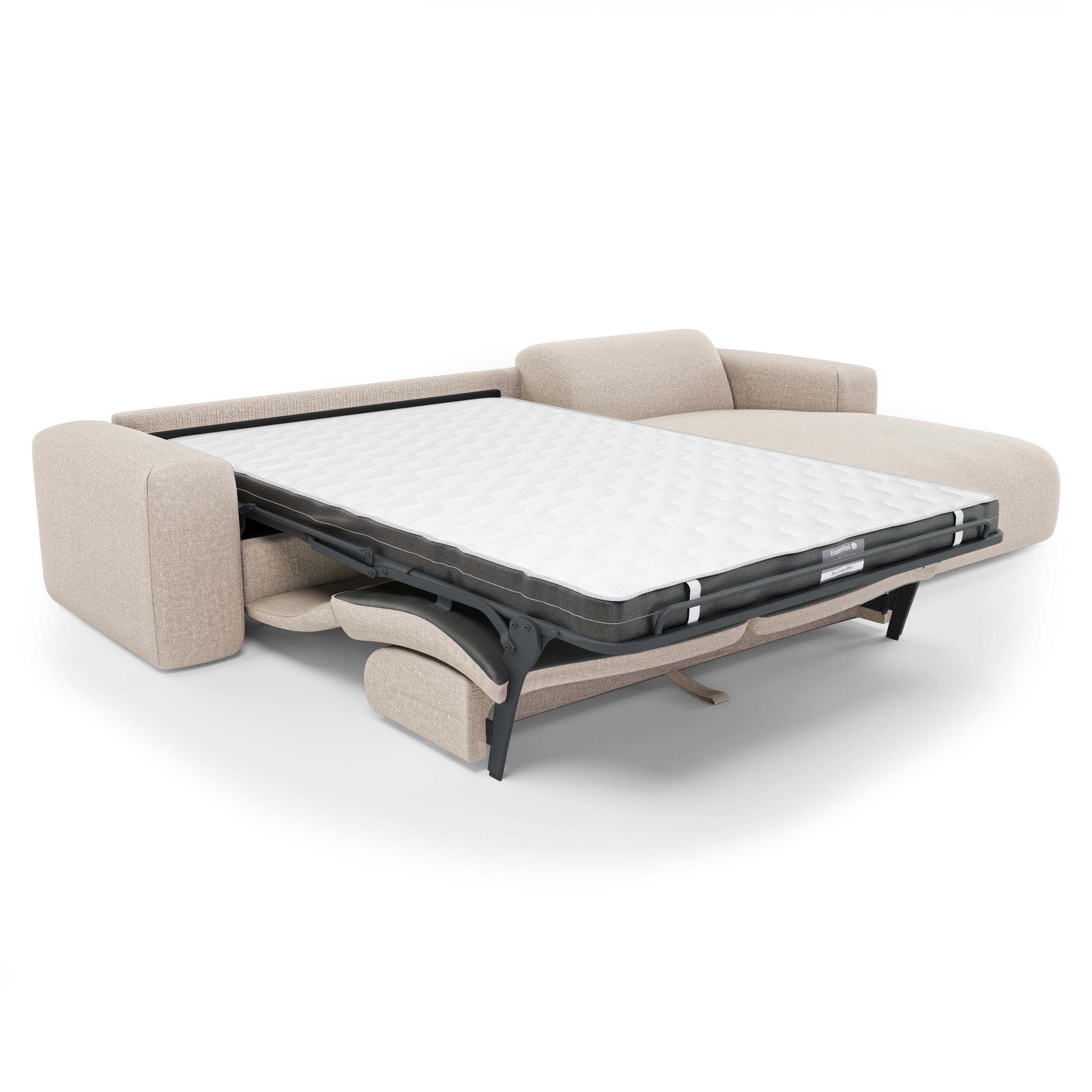 Sia Myra canapé convertible angle droit beige 5 places