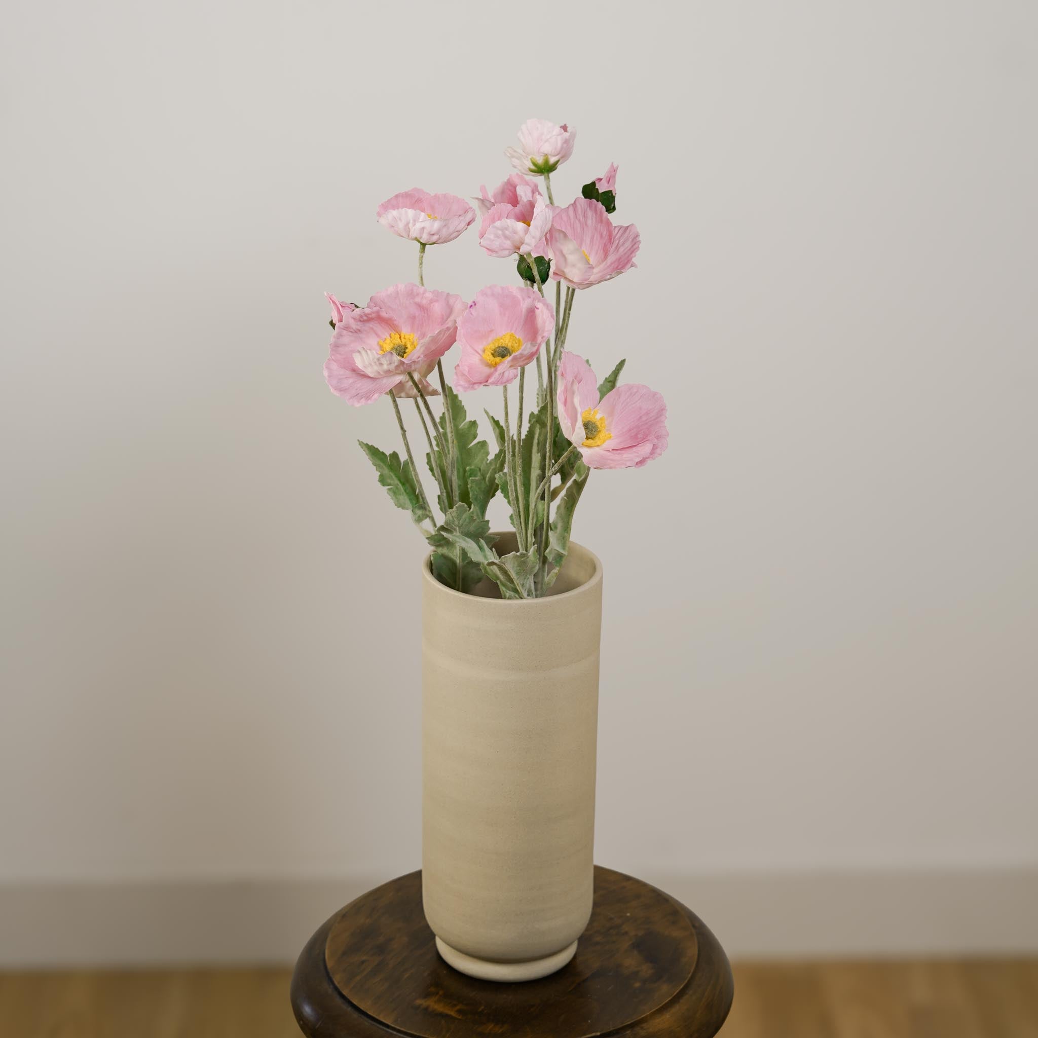 Flowrette Pavot artificiel rose tige x1 rose poudré