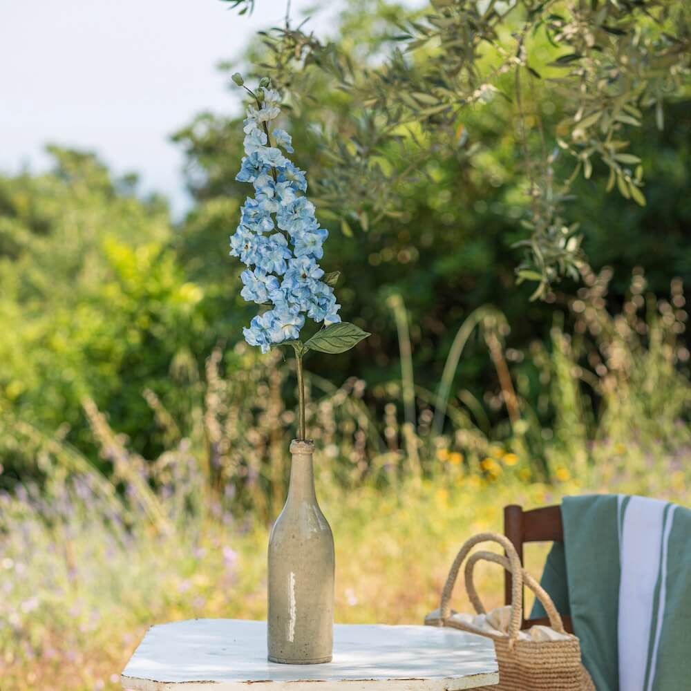 Flowrette Fleurs en papier delphinium bleu tige x1 fait main