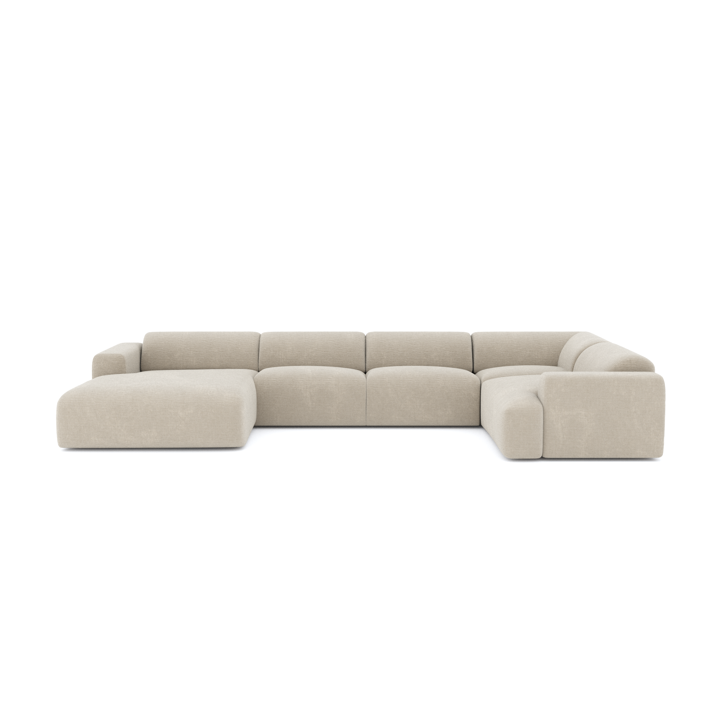 Sia Myra canapé panoramique angle gauche crème tissu