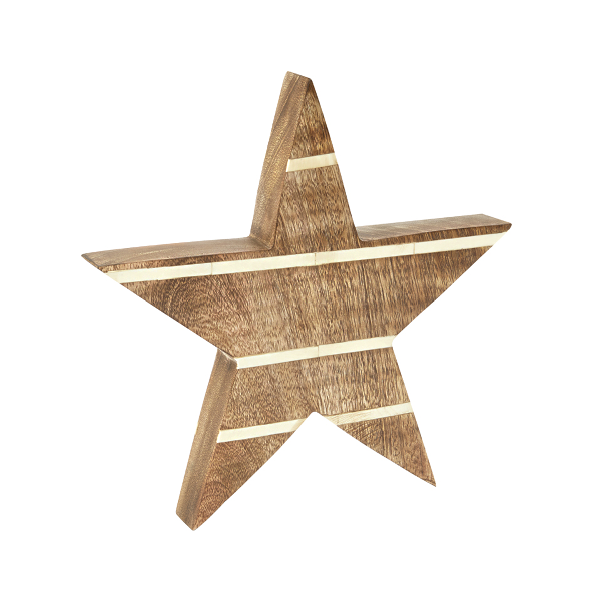 Sia Home Étoile 29 cm objet déco marron bois mangue