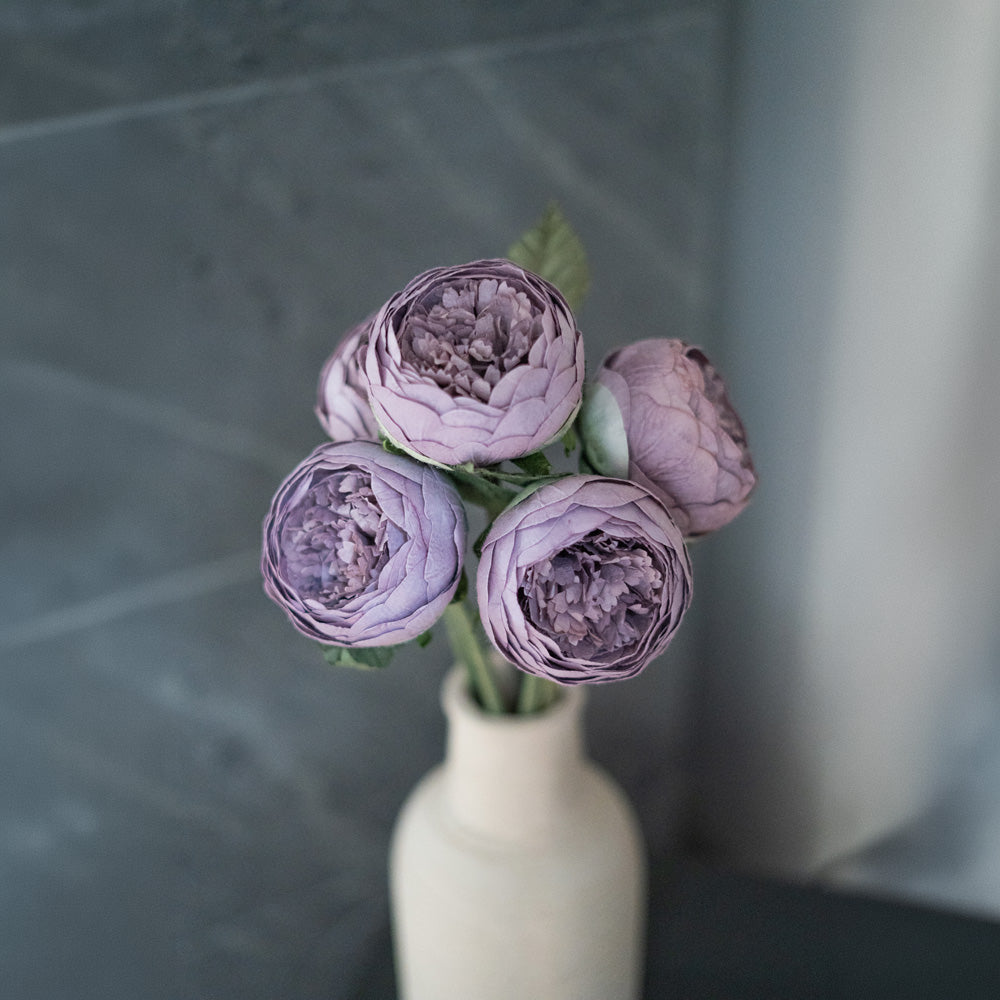 Flowrette Fleurs en papier Bouton de pivoine papier mauve x1