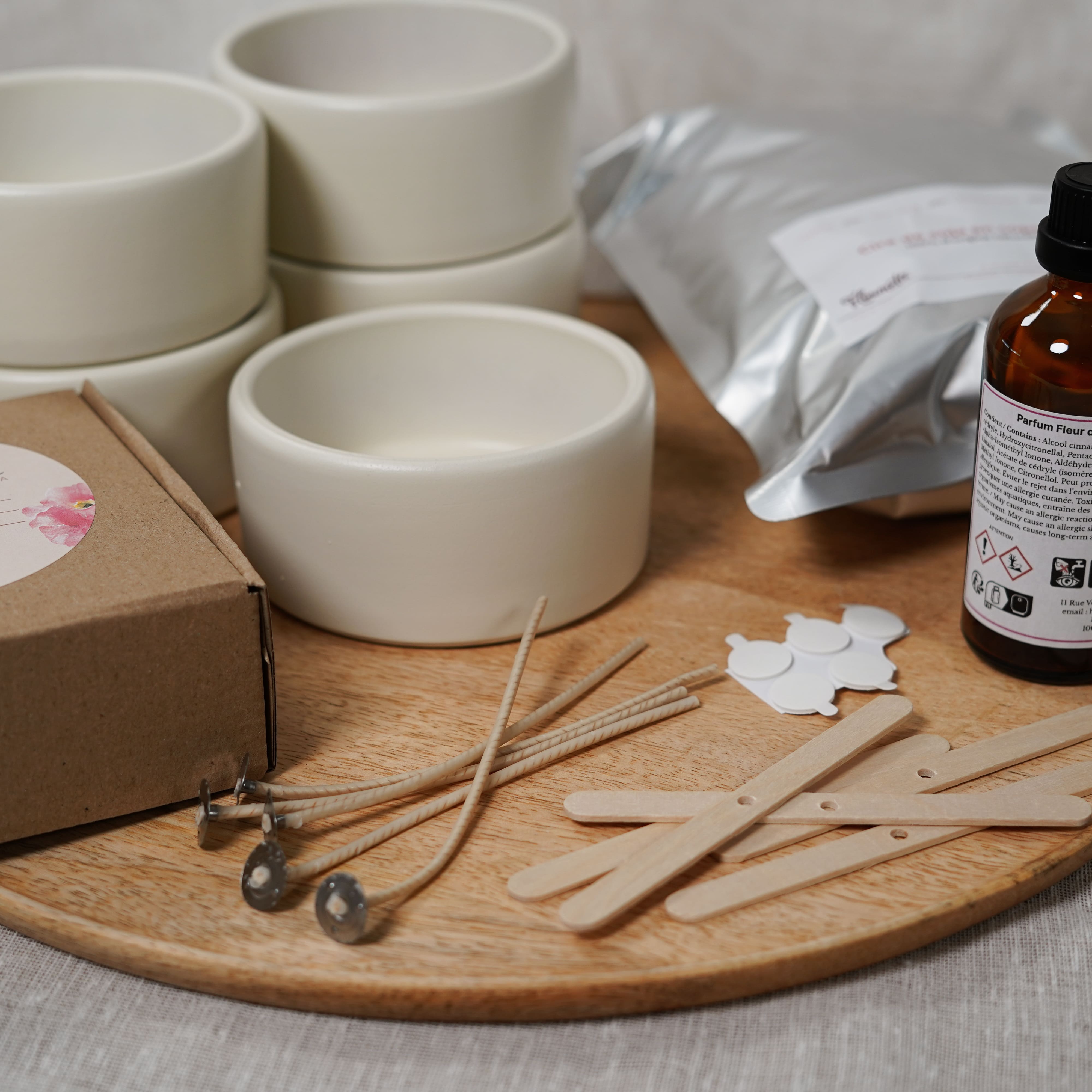 Flowrette Kit DIY bougie grand kit 5 bougies cire soja