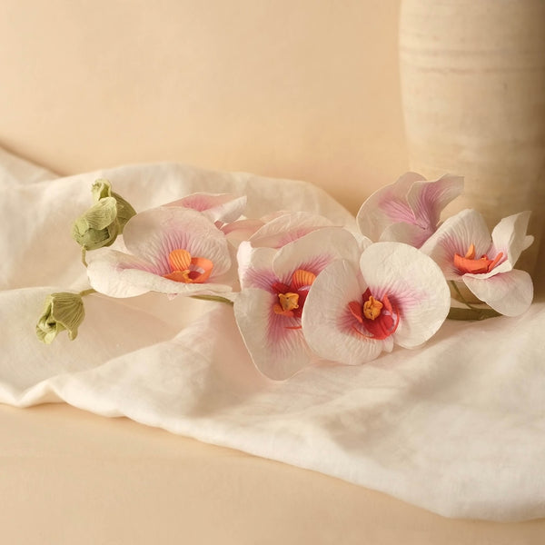 Flowrette Fleurs en papier orchidée papillon rose blanc fleur à l'unité