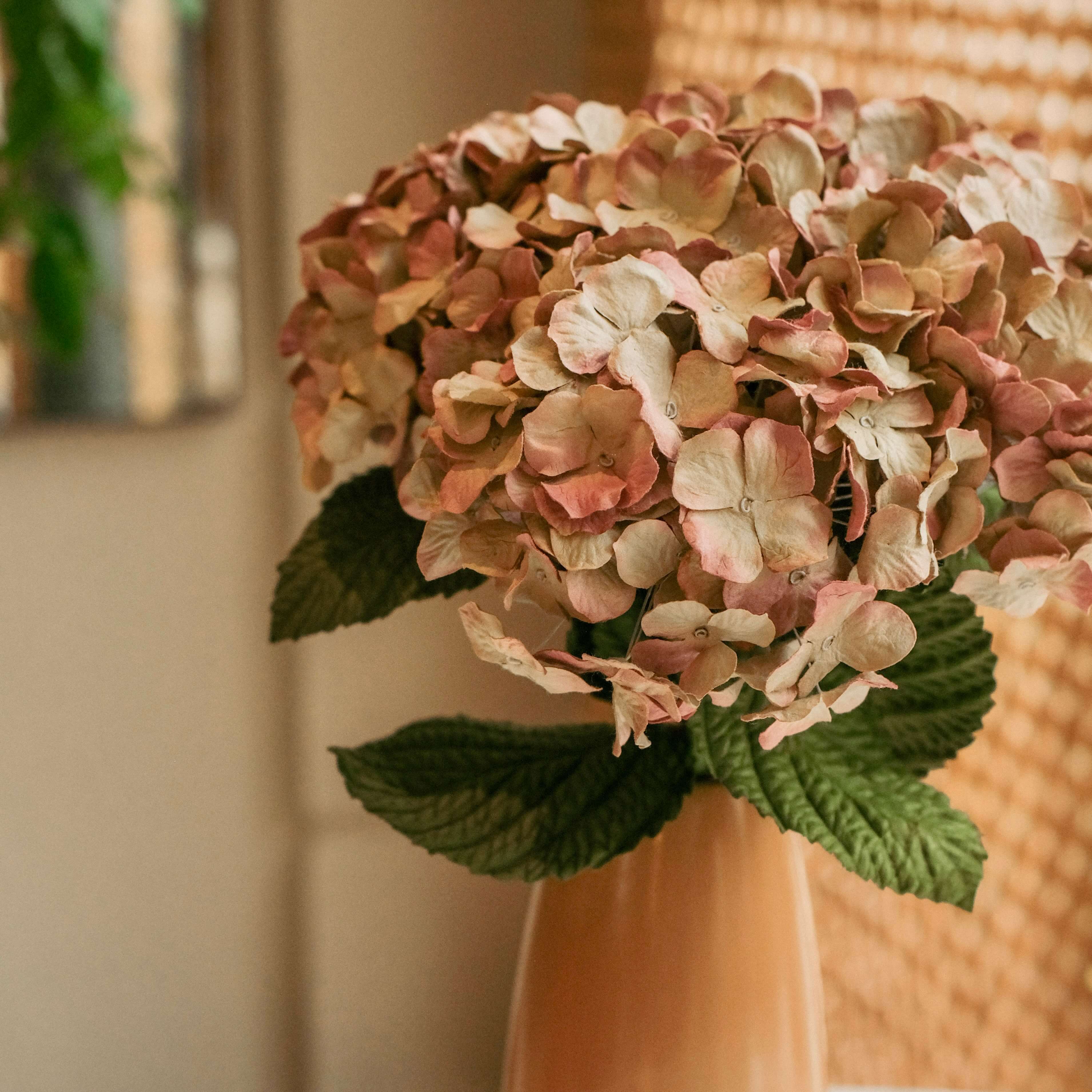 Flowrette Fleurs en papier Hortensia vieux rose x1