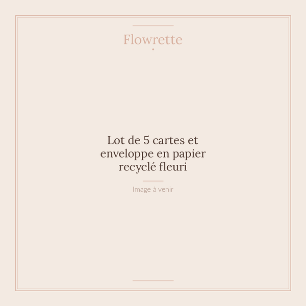 Flowrette Set 5 cartes papier recyclé fleuri + enveloppes