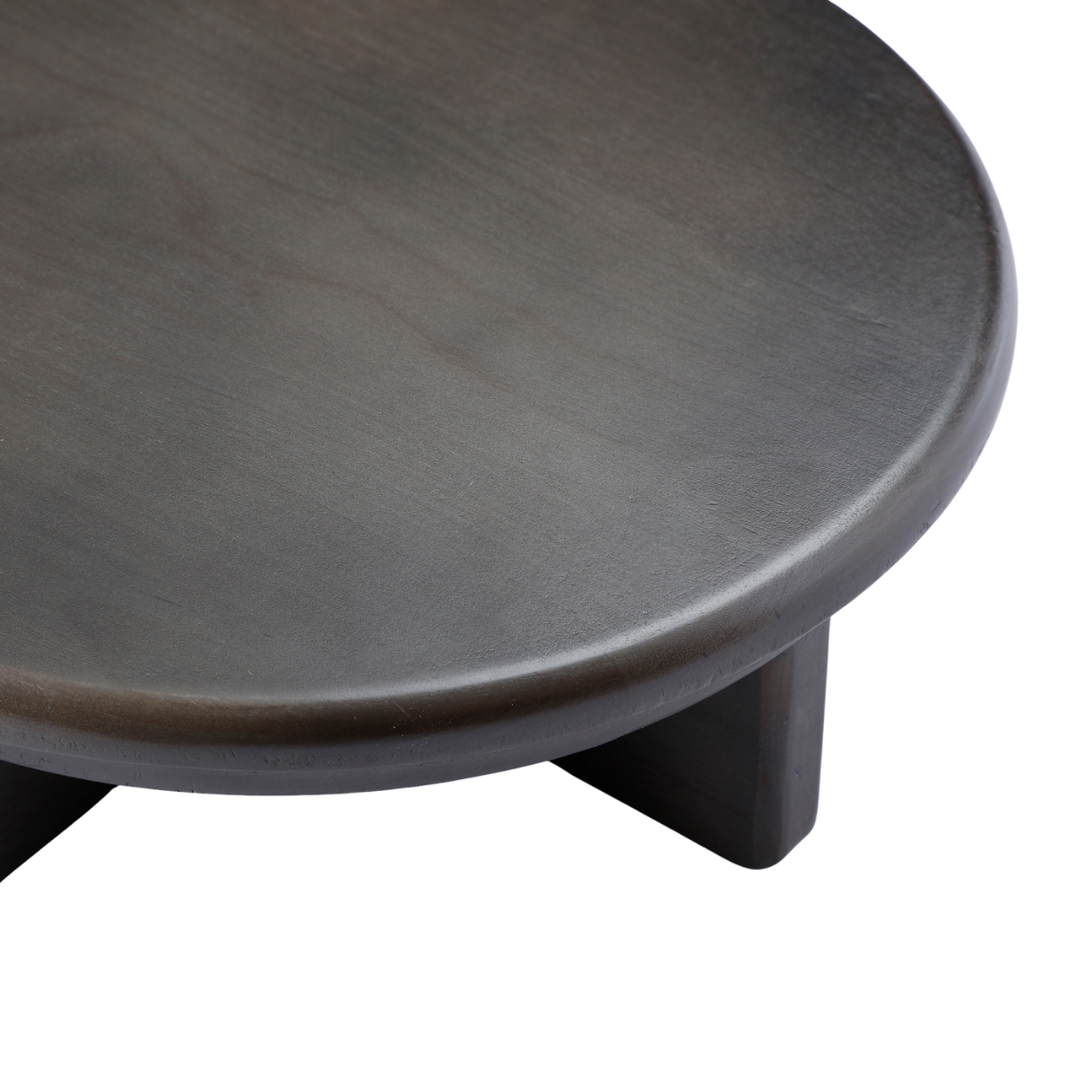 Sia Home Milo Plateau décoratif rond noir 25,5 cm bouleau