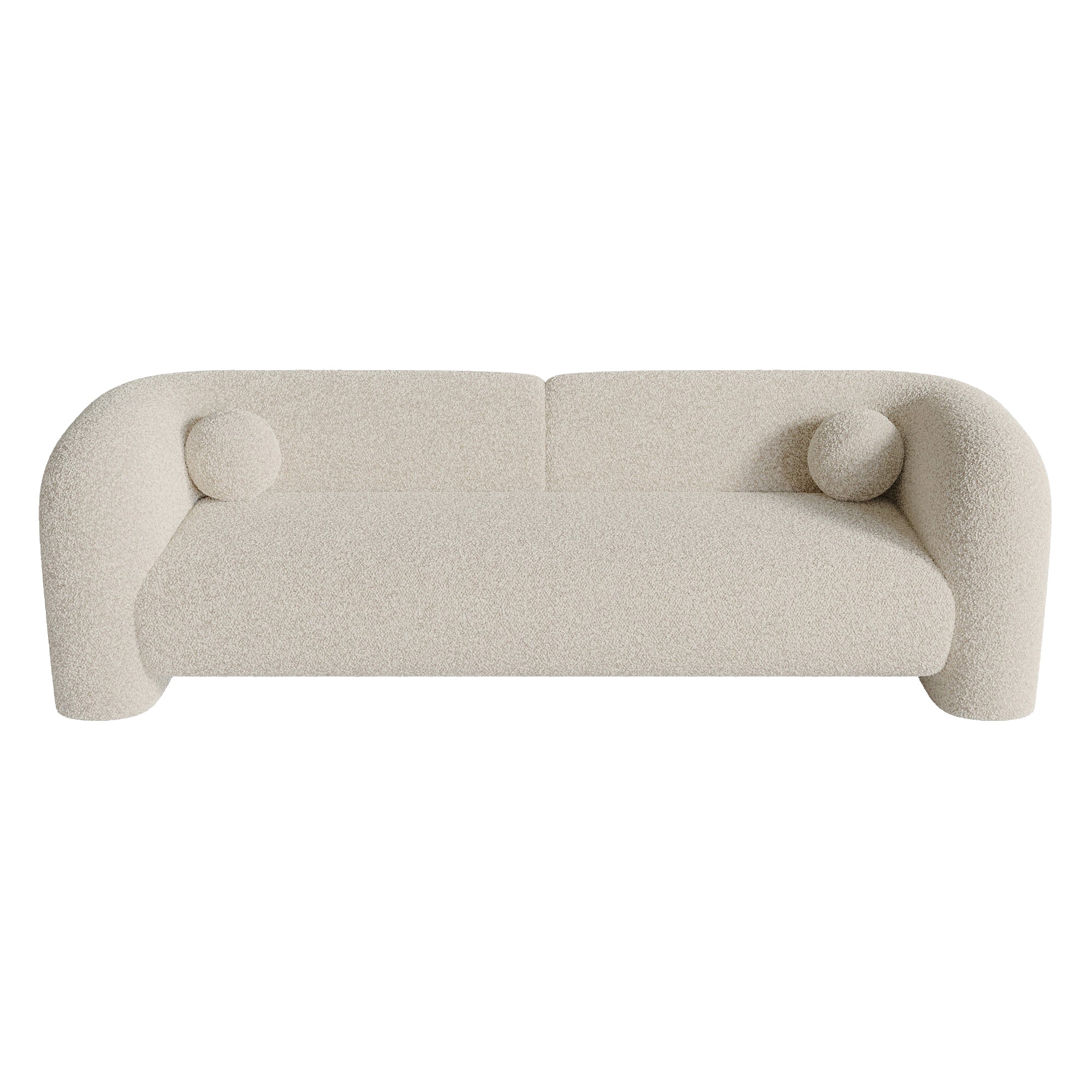Sia Nola Canapé droit crème coussins boules