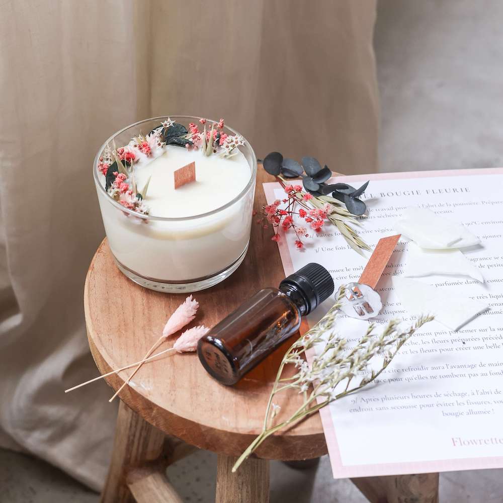 Flowrette Hector kit DIY bougie fleurie coton cire de soja
