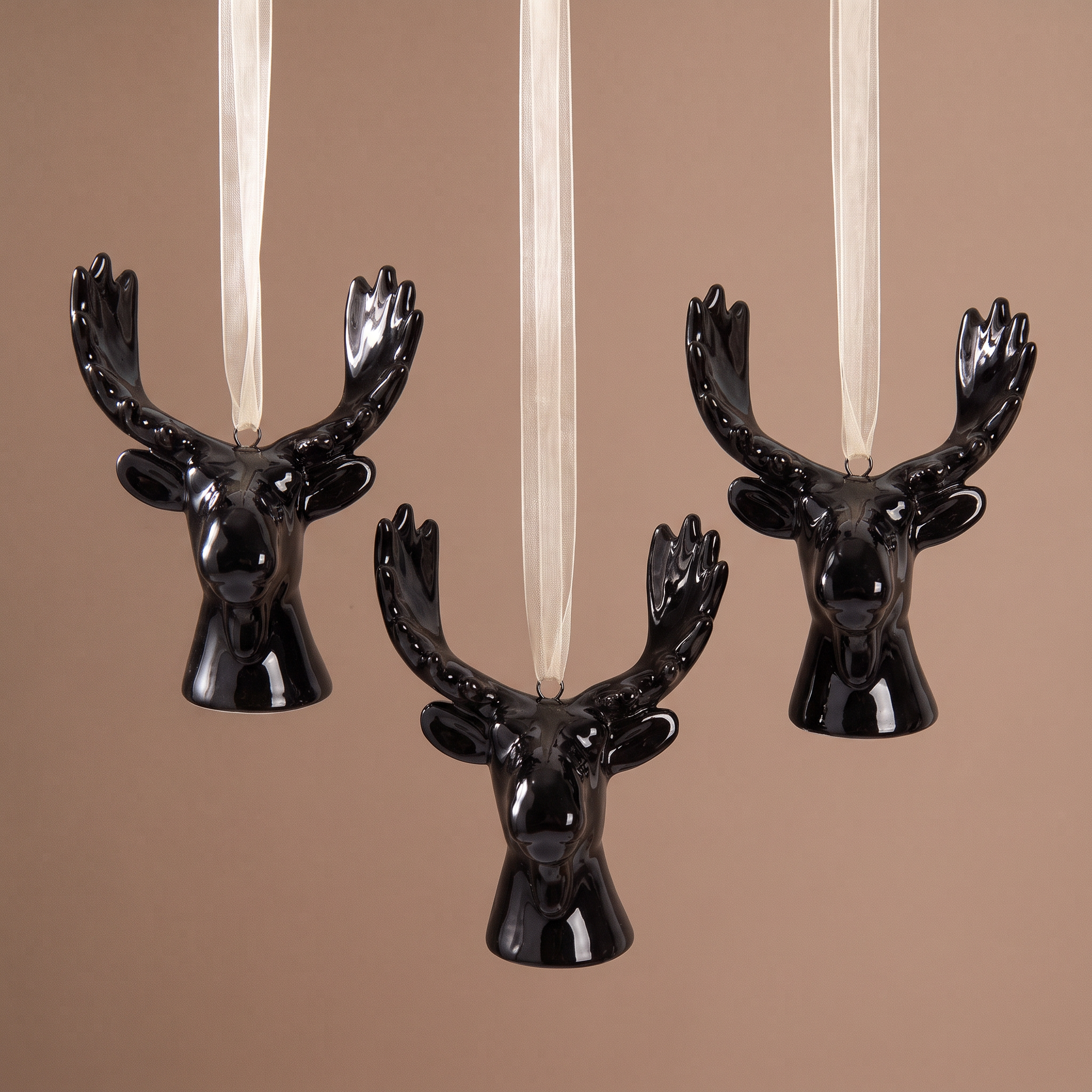 Sia Home Suspension de Noël Cerf décoration sapin blanc 7 cm