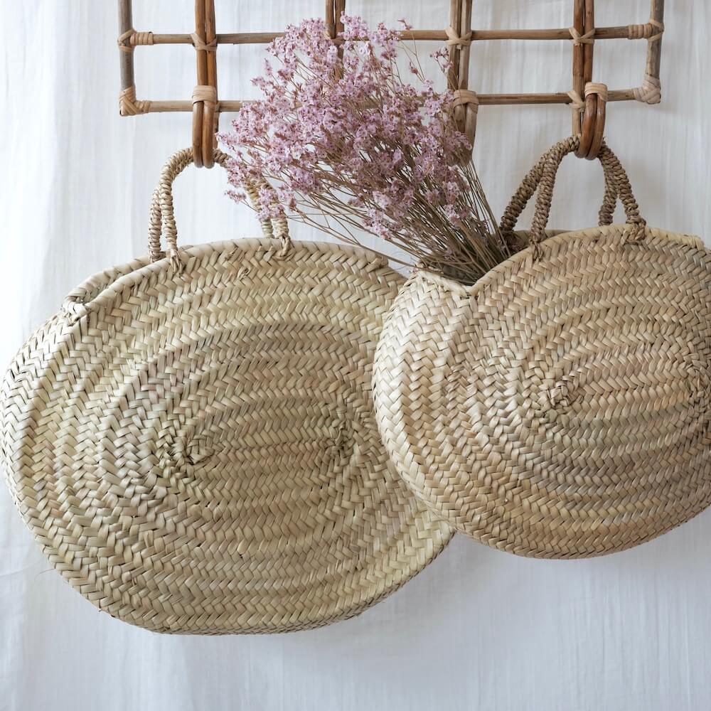 Flowrette Kénitra panier en osier rond diamètre 30cm
