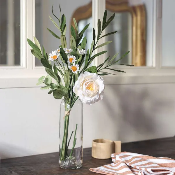 Flowrette Klimt bouquet fleurs en papier blanc provençal