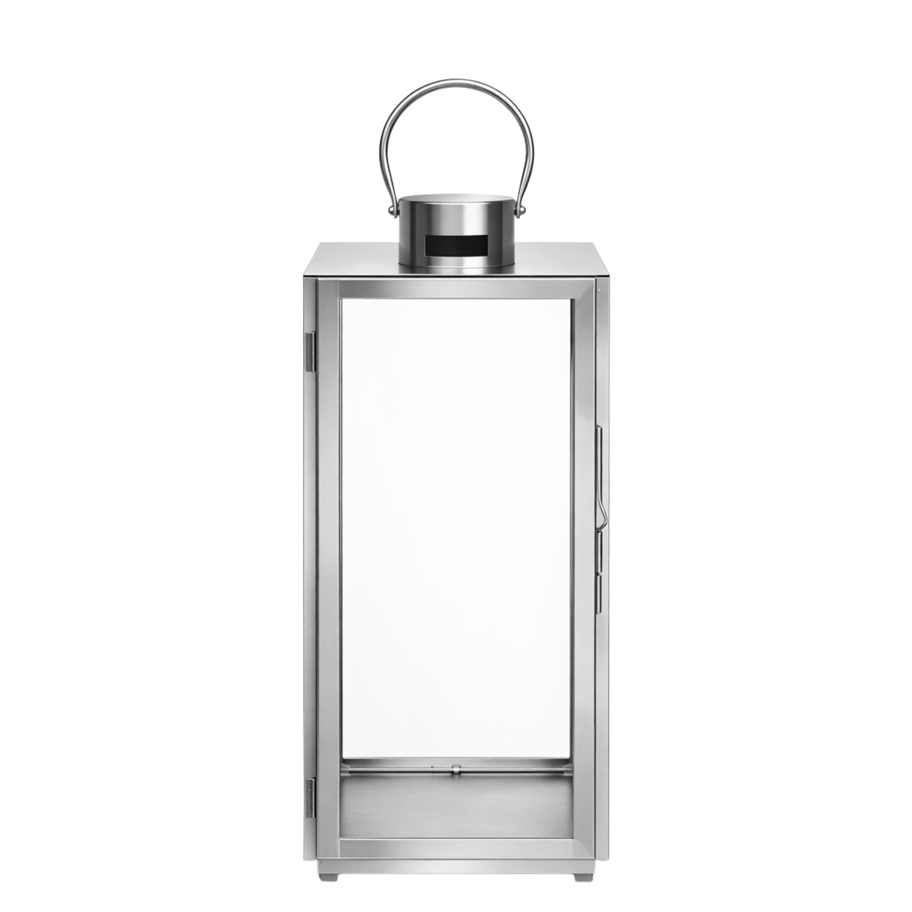 Sia Home Zaka lanterne argenté acier verre 50cm sol