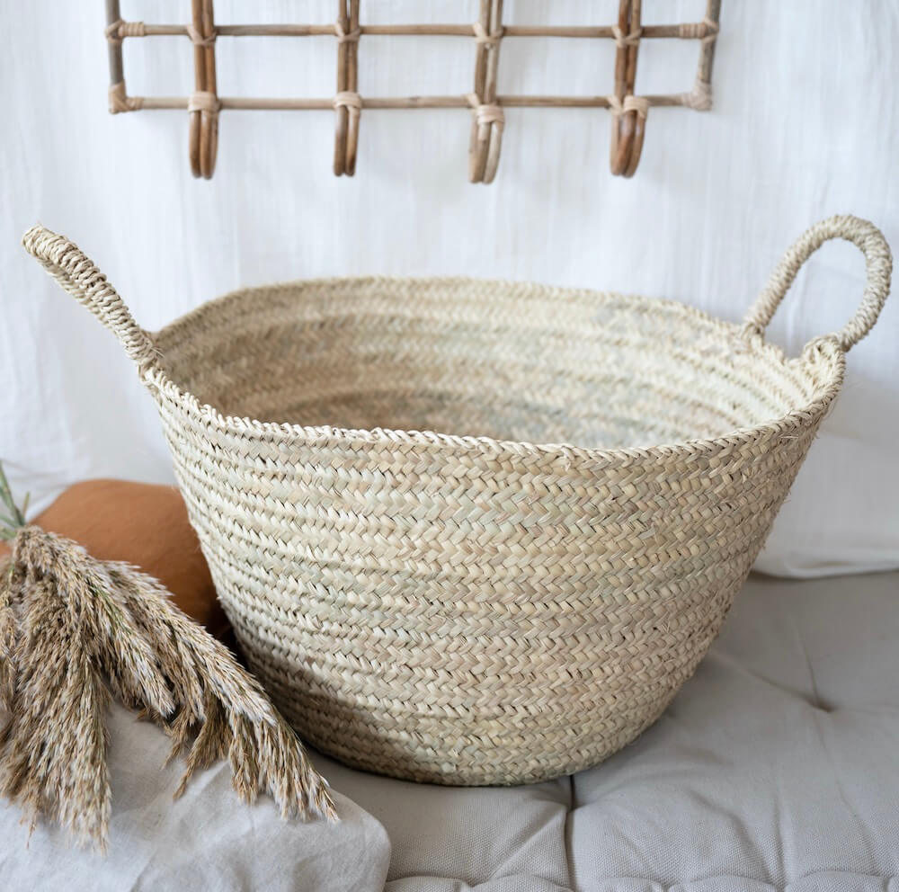Flowrette panier Nador osier L50 H30 P25 cm naturel