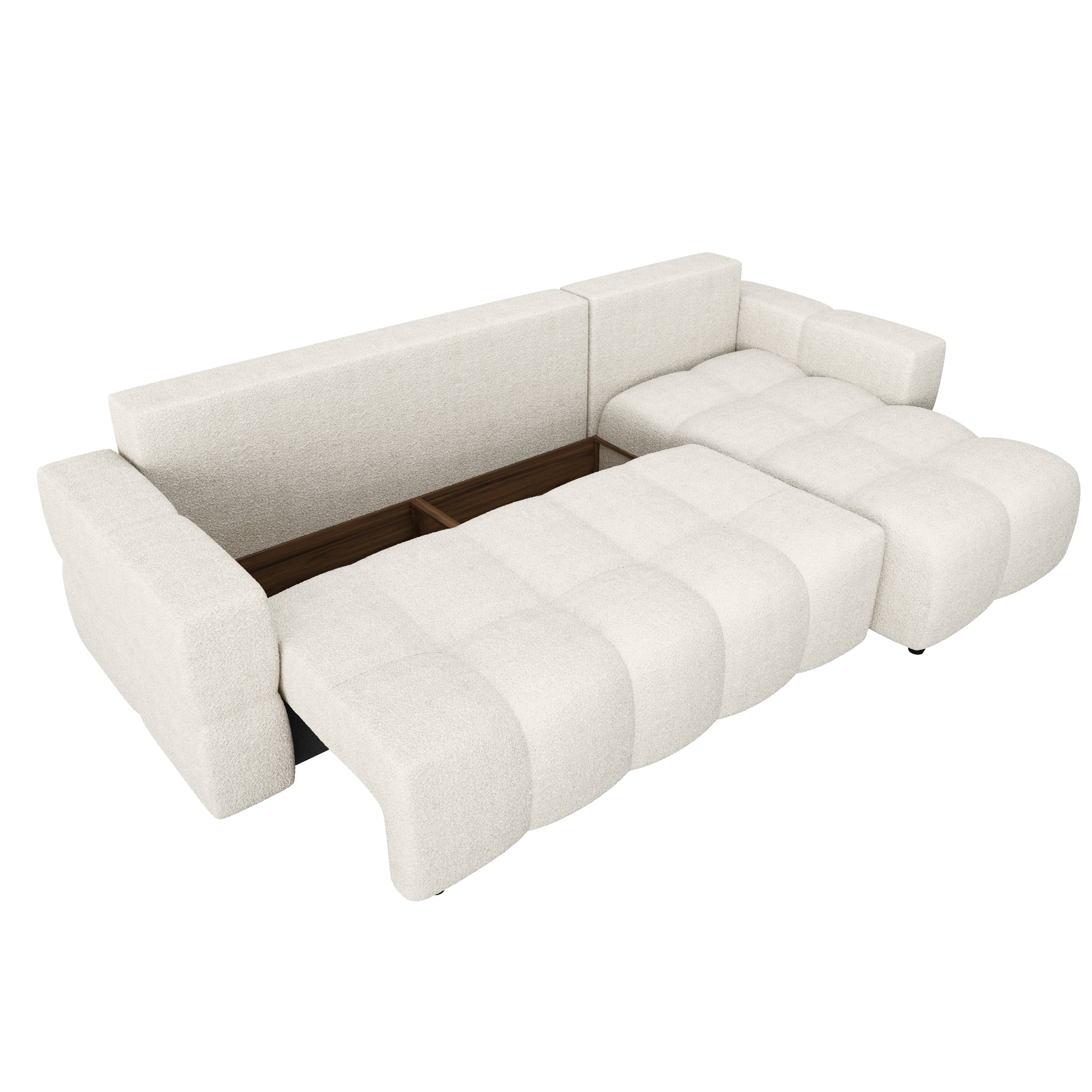 Sia Home Gabriel Canapé Angle Droit Convertible Crème