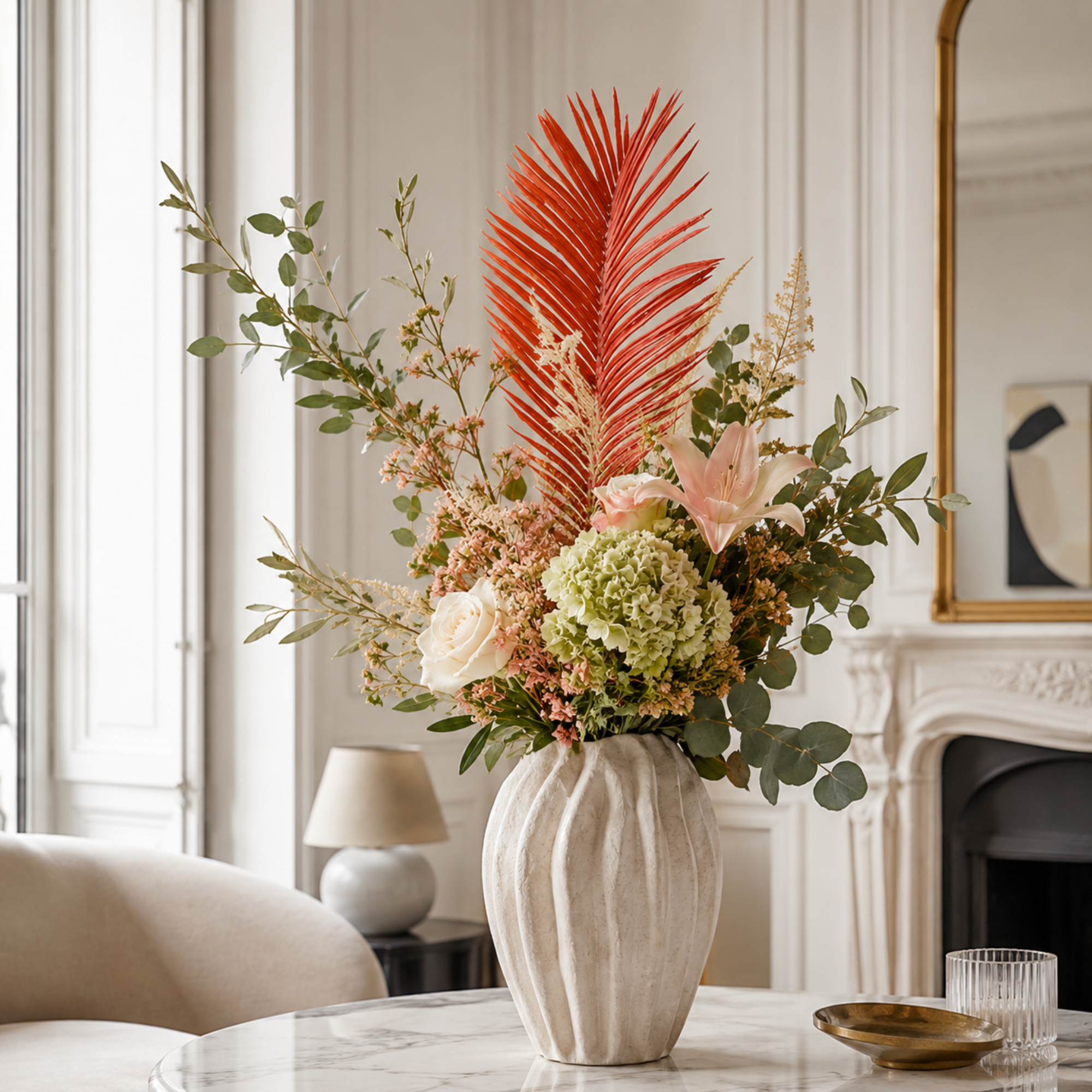 Sia Home Cycas feuillage artificiel rouge 50 cm