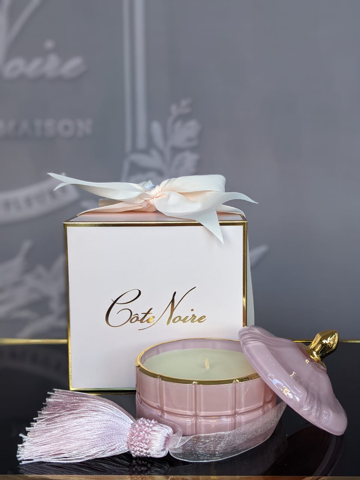 Côte Noire Art Deco bougie parfumée champagne rose 200 g
