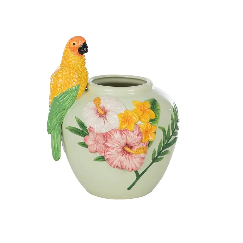 Feuillazur Hibiscus vase vert 21x20x25cm