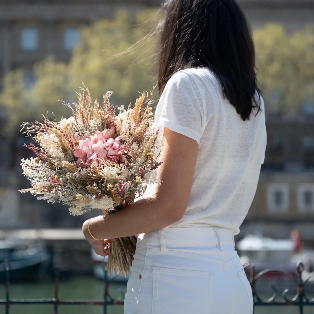 Flowrette Eloi bouquet fleurs séchées rose taille M