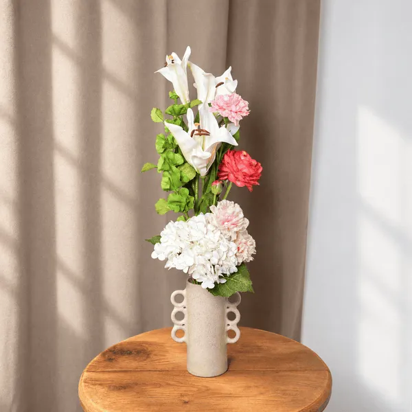 Flowrette Ophélie bouquet fleurs artificielles violet automne