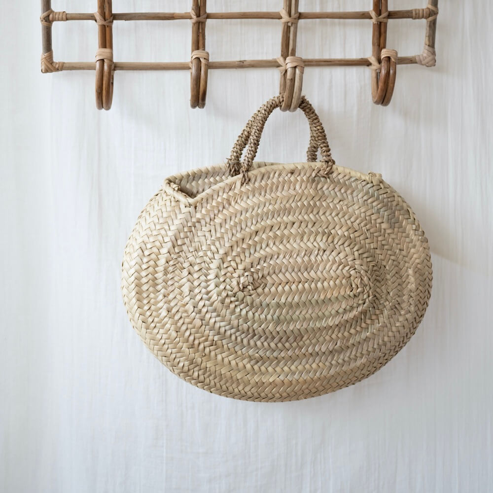 Flowrette Kénitra panier en osier rond diamètre 30cm