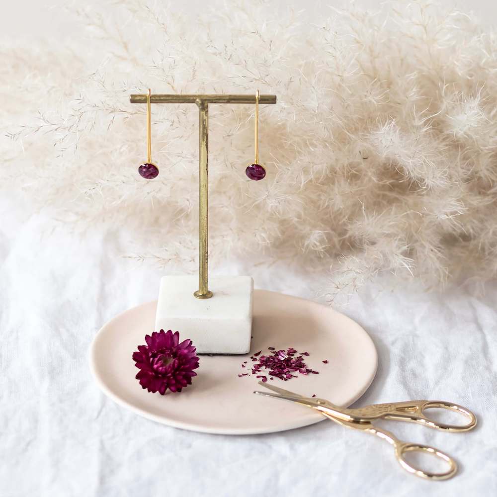 Flowrette Loisirs créatifs Kit DIY grandes boucles d'oreilles roses
