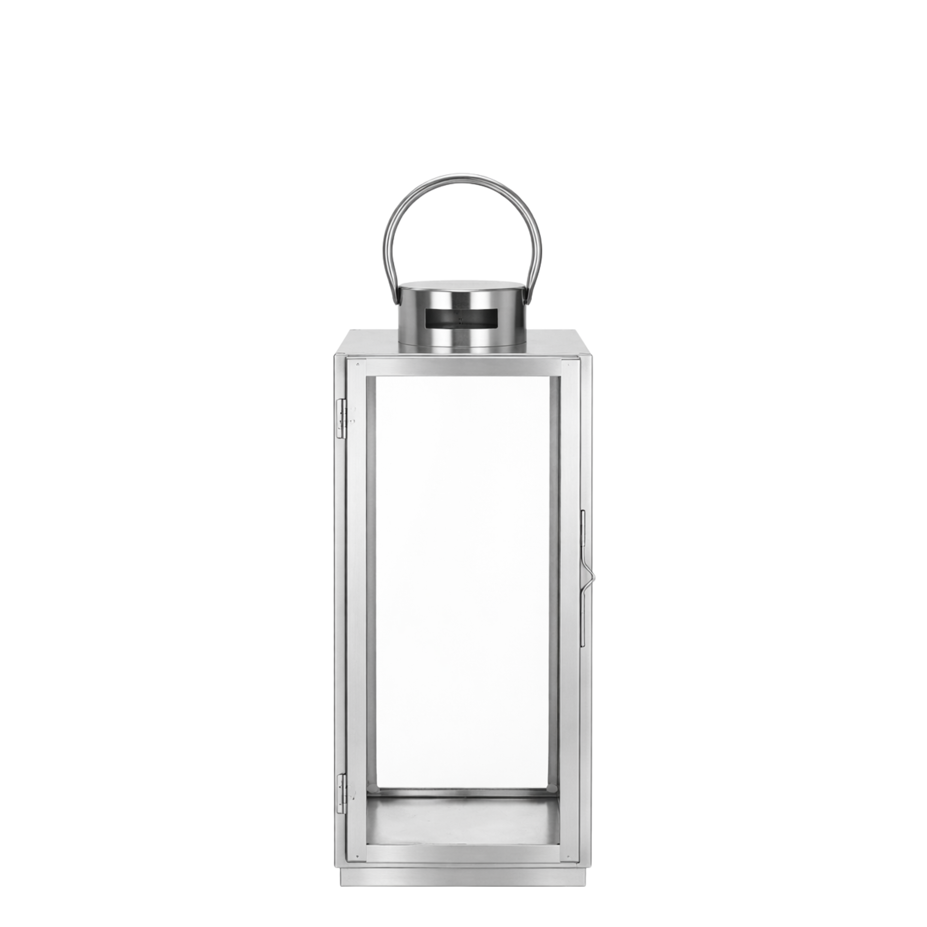 Sia Zaka lanterne acier argenté 39 cm verre
