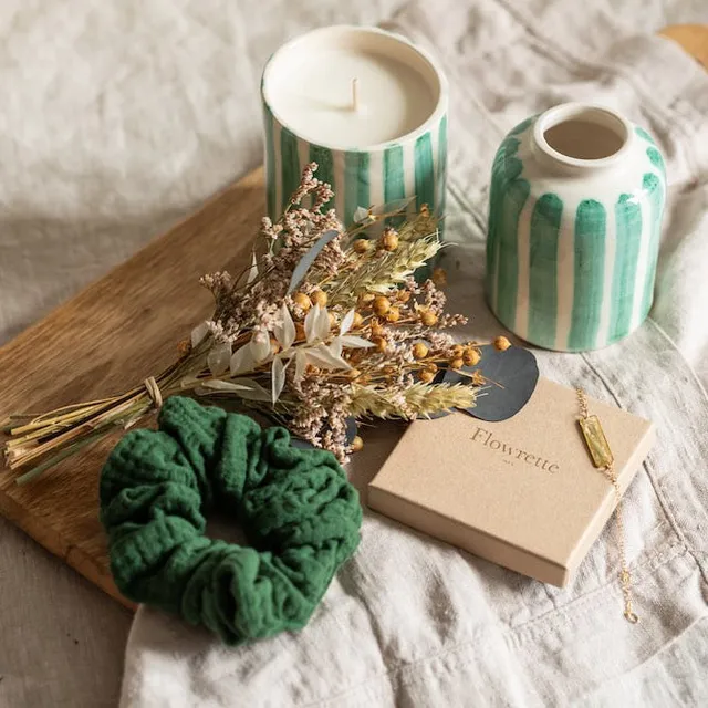 Flowrette coffret plaisir coffret cadeau bougie vase fleurs