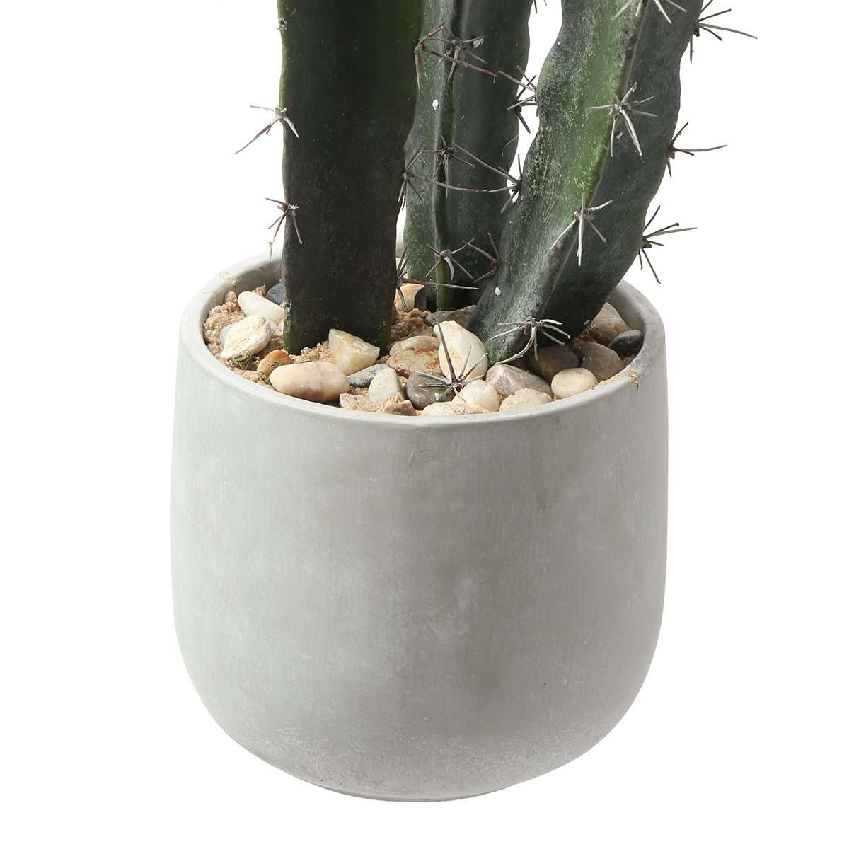 Sia Home Plantes en Pot Cactus 80 cm plante verte pot gris