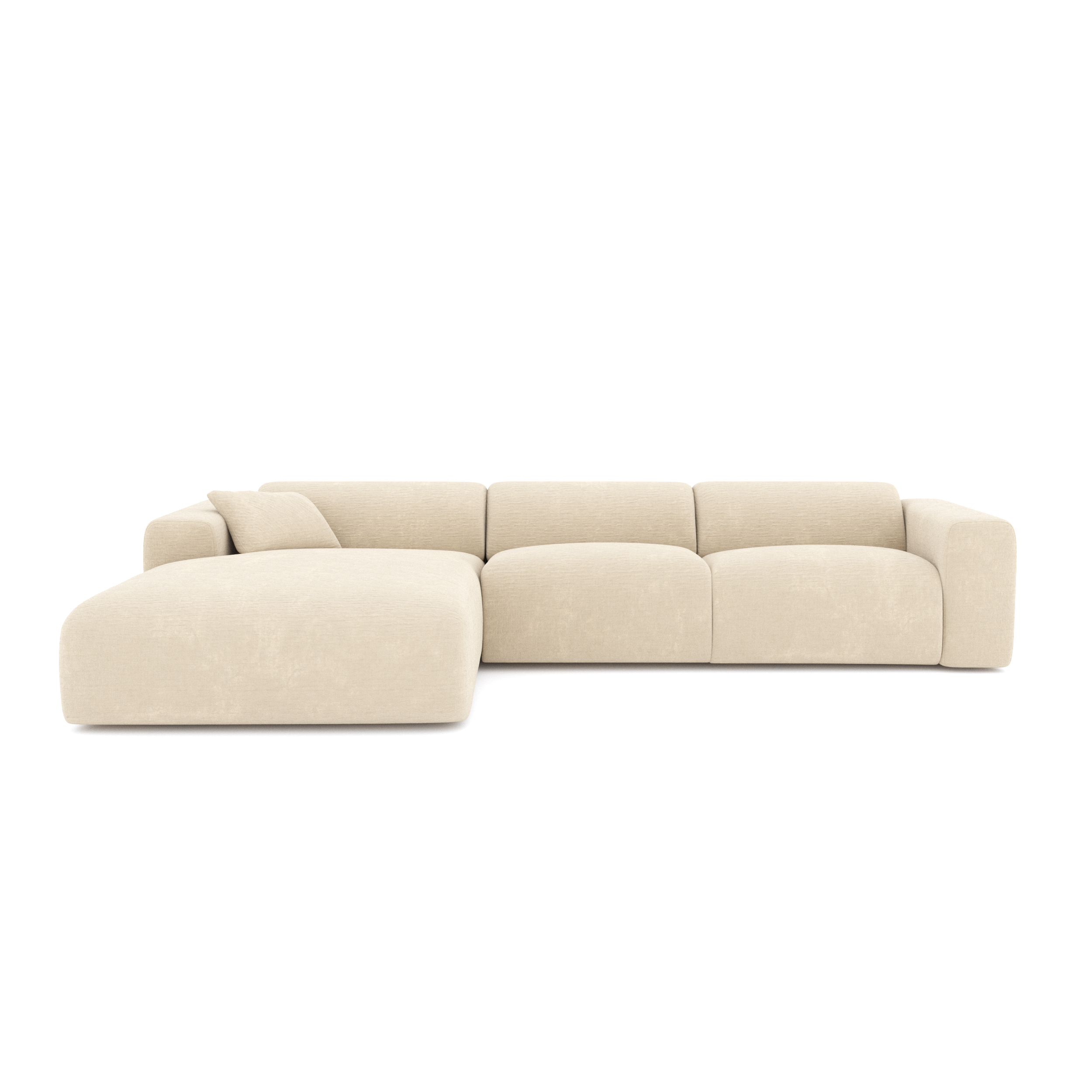 Sia Home Myra canapé angle gauche crème 5 places arrondi