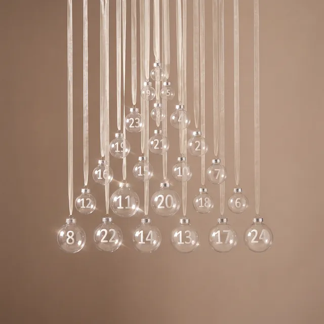 Sia Home Boules Avent boules Noël verre transparent lot 24
