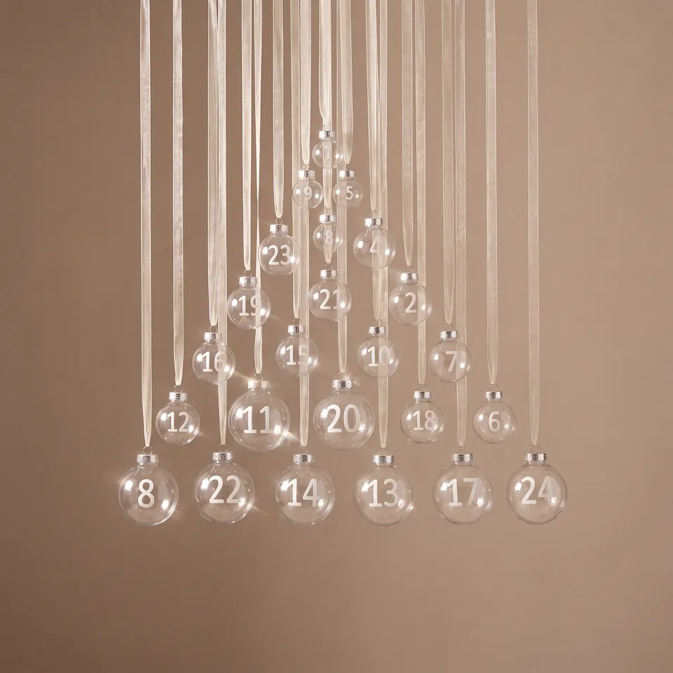 Sia Home Boules Avent boules Noël verre transparent lot 24