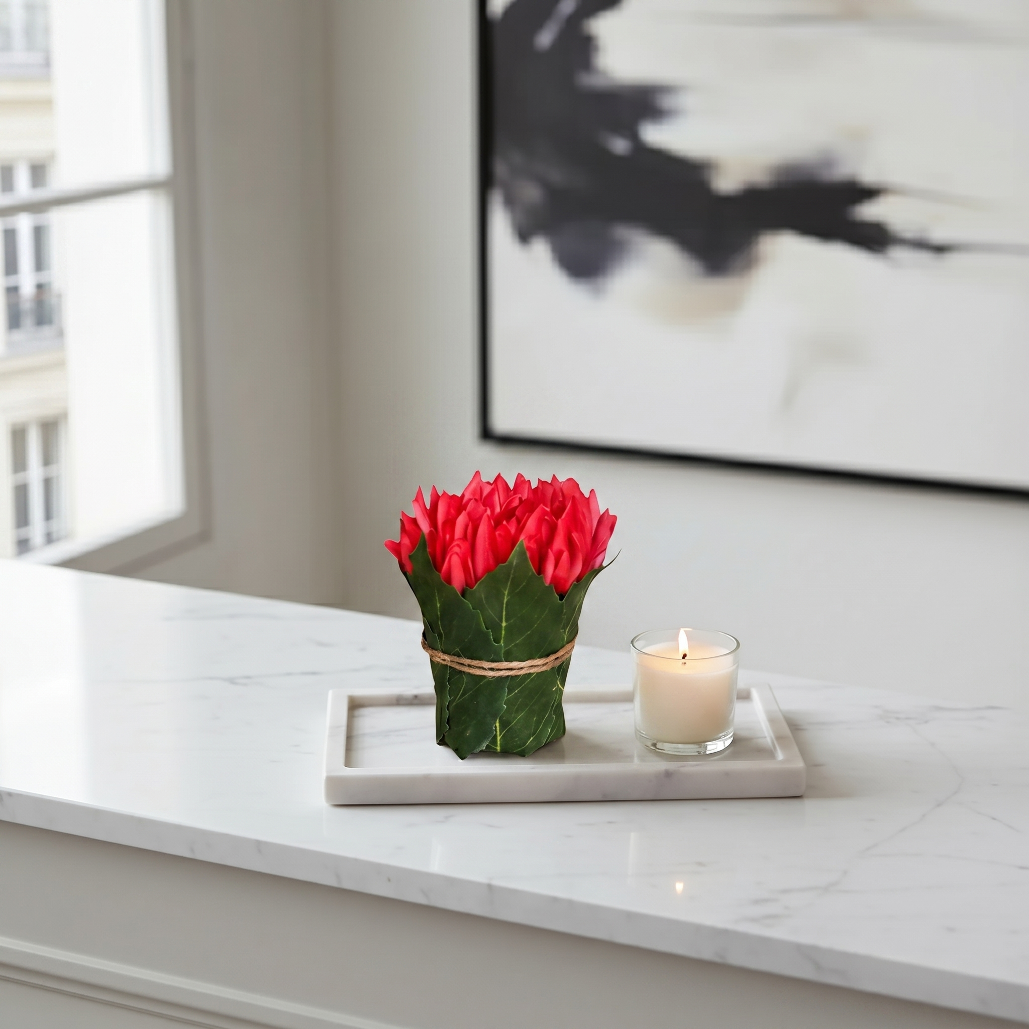 Sia Home Chrysanthème corail 9 cm composition artificielle