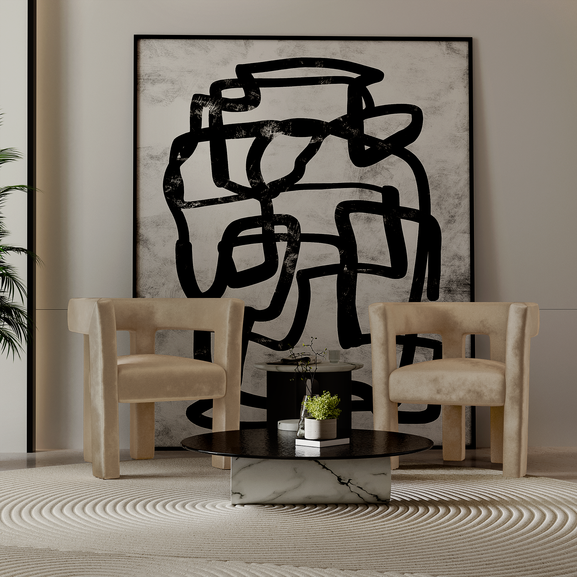 Sia Home Alya fauteuil beige assise enveloppante tissu
