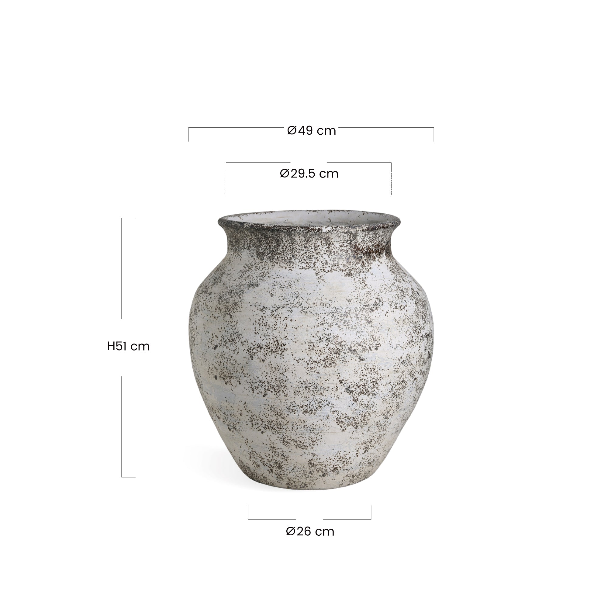 Sia Cache-pots Antica Cache-Pot Évasé 51 cm Crème Ciment