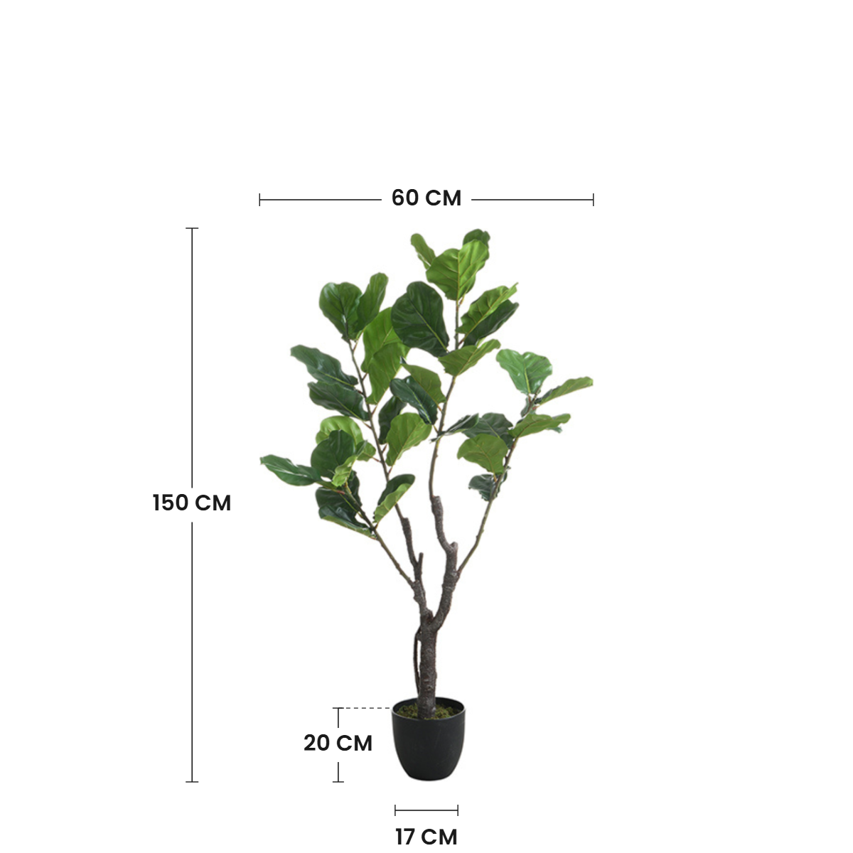 Sia Home Ficus en pot arbre artificiel vert 150 cm