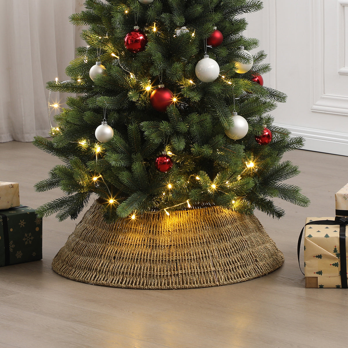 Sia Home cache-pied sapin marron 84 cm fibre